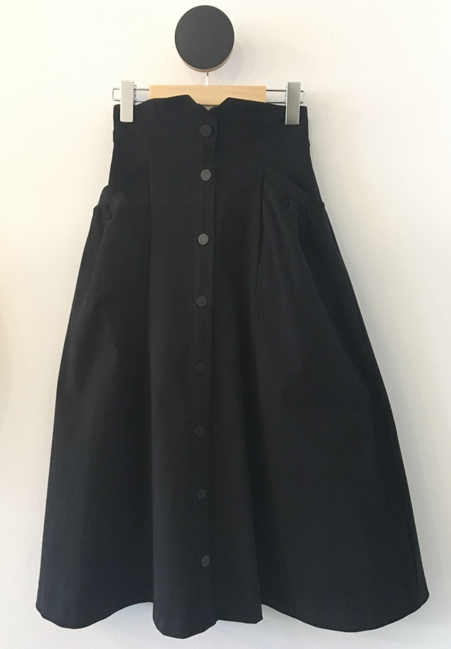 High-waisted button Long skirt Winter button A-lin