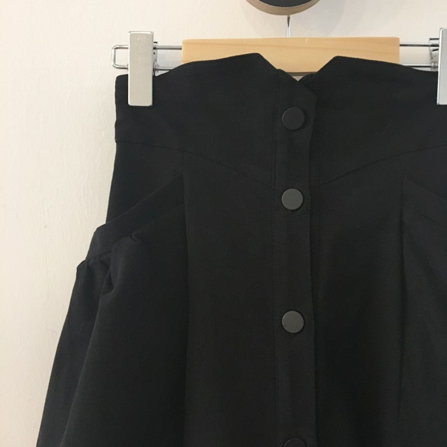 High-waisted button Long skirt Winter button A-lin