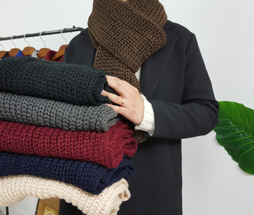 Couple knit scarf 6color Vivid color Basics Unique