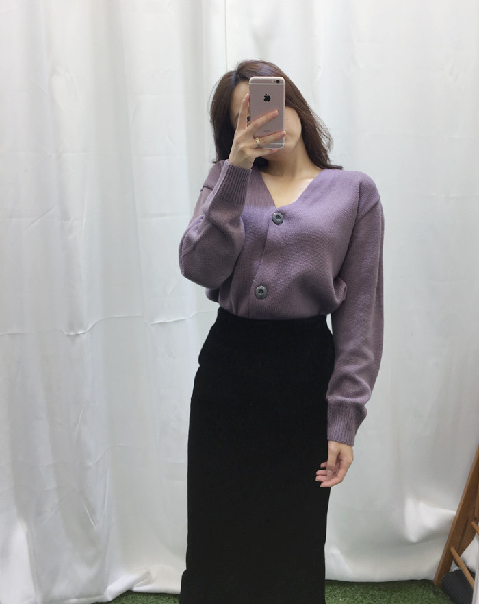 Goliath velvet waist banding long skirt H line chi