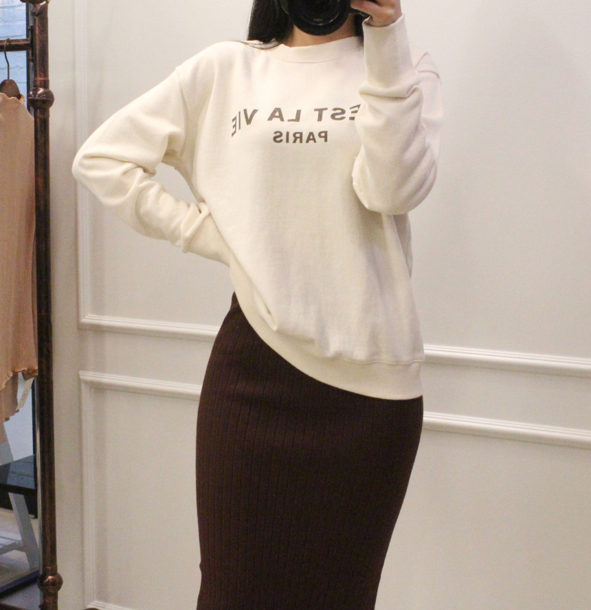 Free Shipping Long-sleeved knit skirt H. line Goli