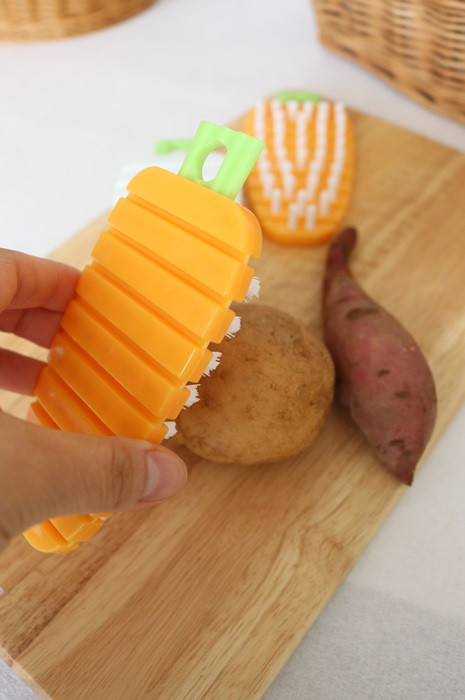 Scrubber Dish Washing Vegetable Brush White, Orang
