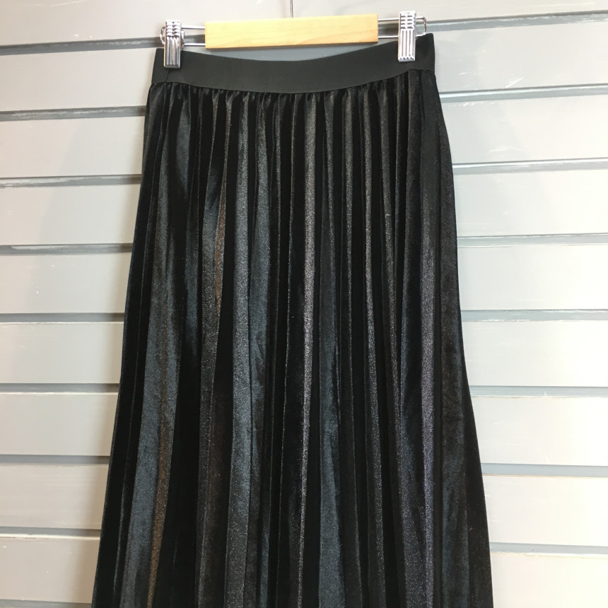 Velvet Pleated Pleated Long Skirt Bending Fabric T