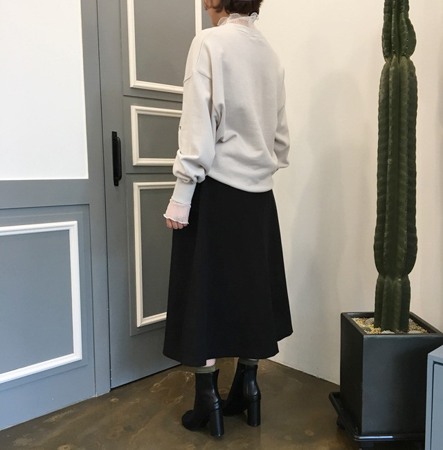 High-waisted button Long skirt Winter button A-lin