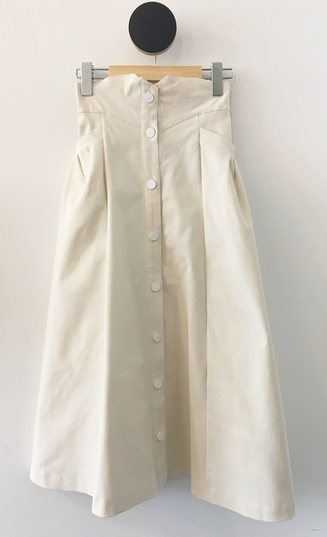 High-waisted button Long skirt Winter button A-lin