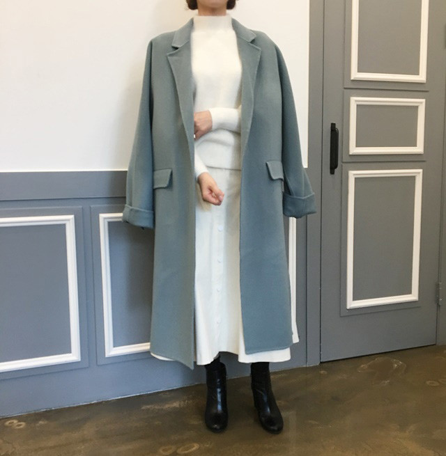 High-waisted button Long skirt Winter button A-lin