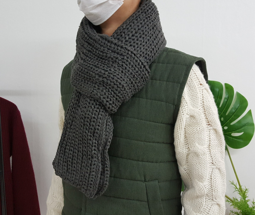 Couple knit scarf 6color Vivid color Basics Unique