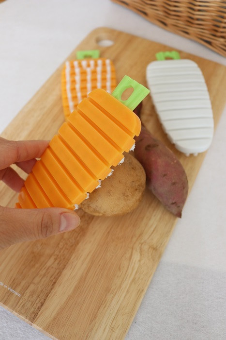 Scrubber Dish Washing Vegetable Brush White, Orang