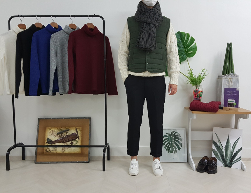 Couple knit scarf 6color Vivid color Basics Unique