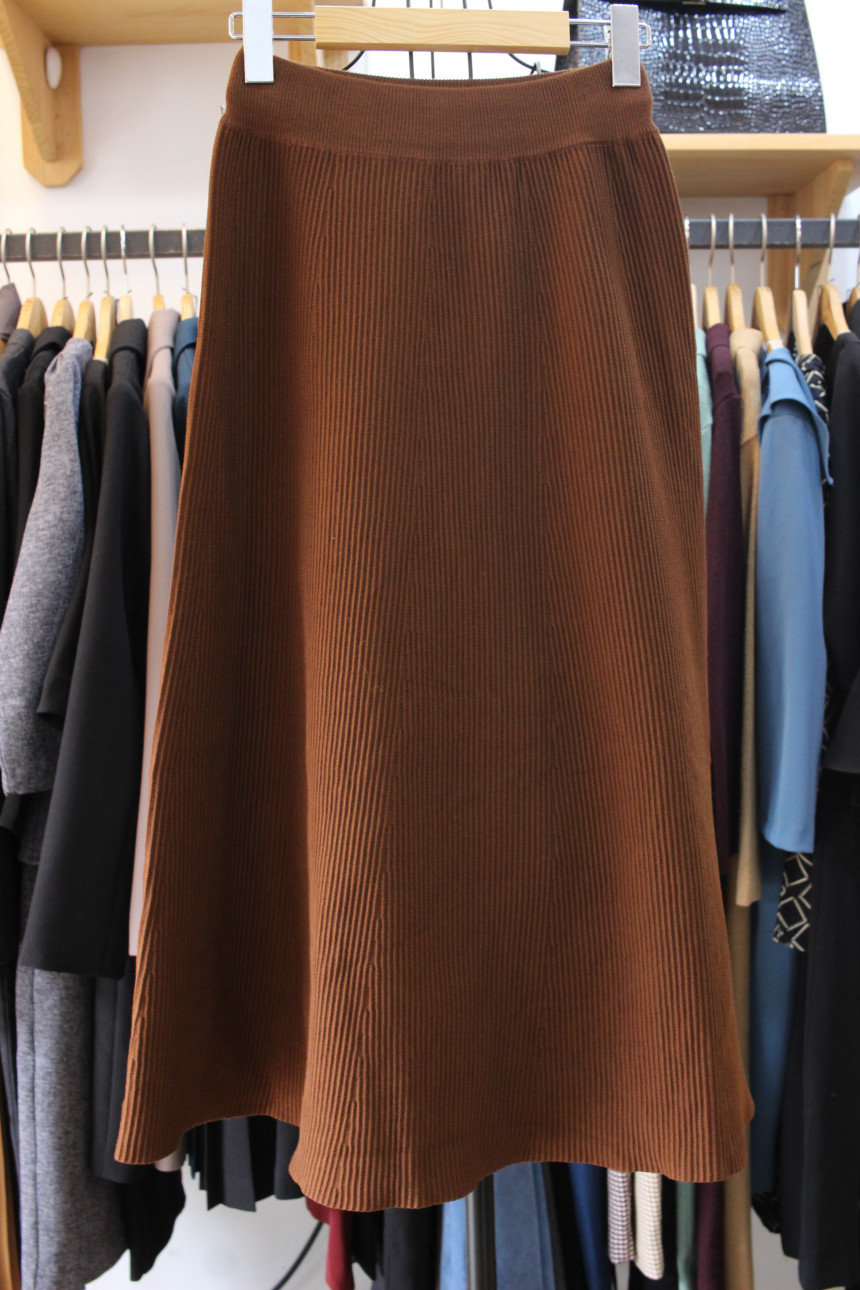 Flare knit long skirt a line Goliath bending Twent