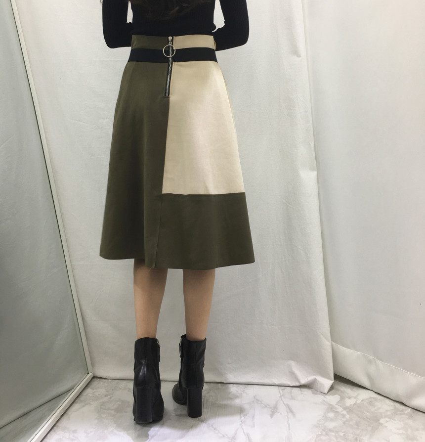 2color Long skirt knit set Modern woman with a sen