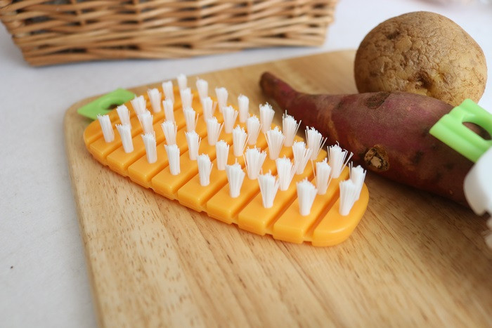 Scrubber Dish Washing Vegetable Brush White, Orang