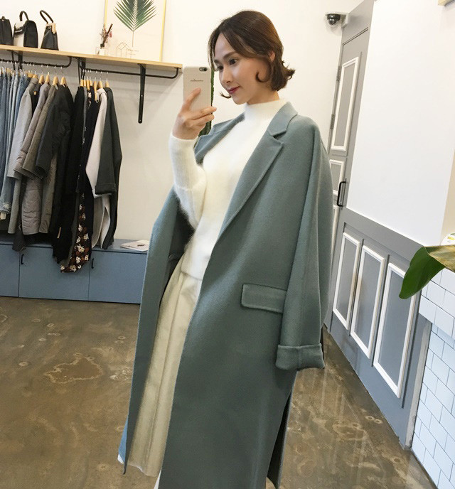 High-waisted button Long skirt Winter button A-lin