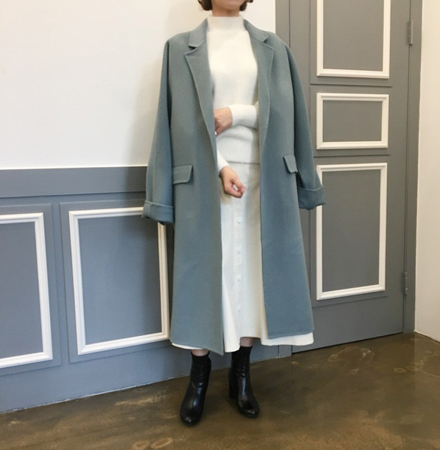 High-waisted button Long skirt Winter button A-lin