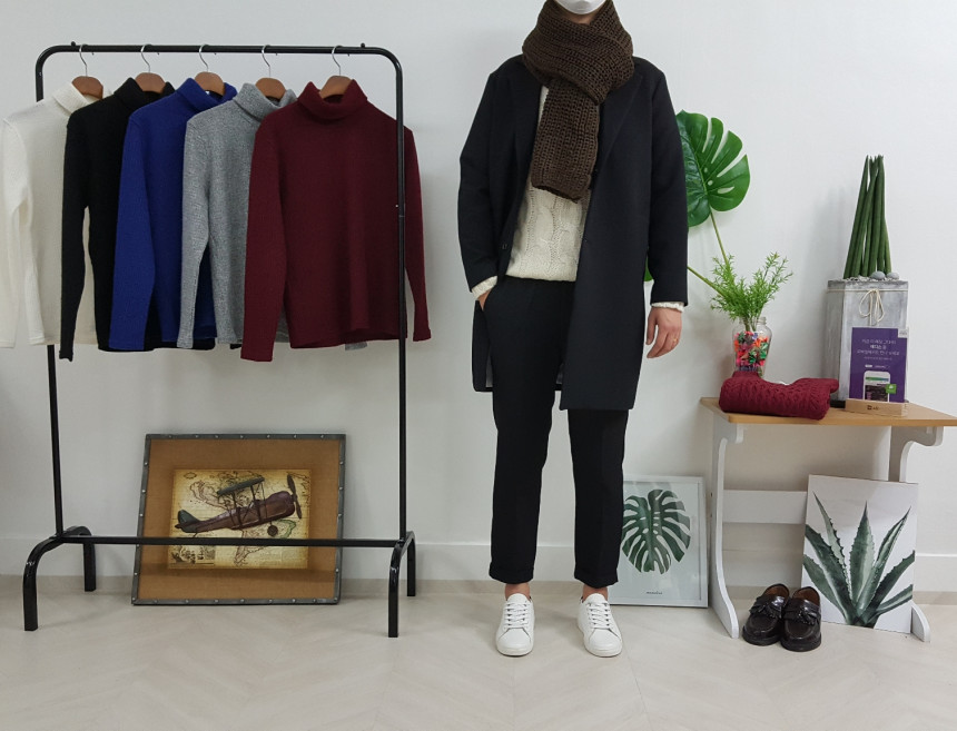 Couple knit scarf 6color Vivid color Basics Unique