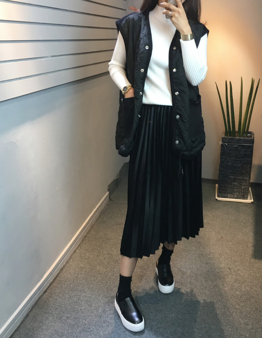 Velvet Pleated Pleated Long Skirt Bending Fabric T