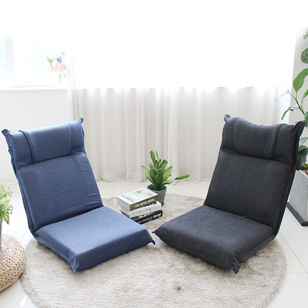 히다마리 체어 42단조절 데님 좌식의자 데니로