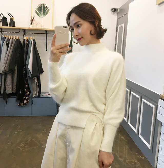 High-waisted button Long skirt Winter button A-lin