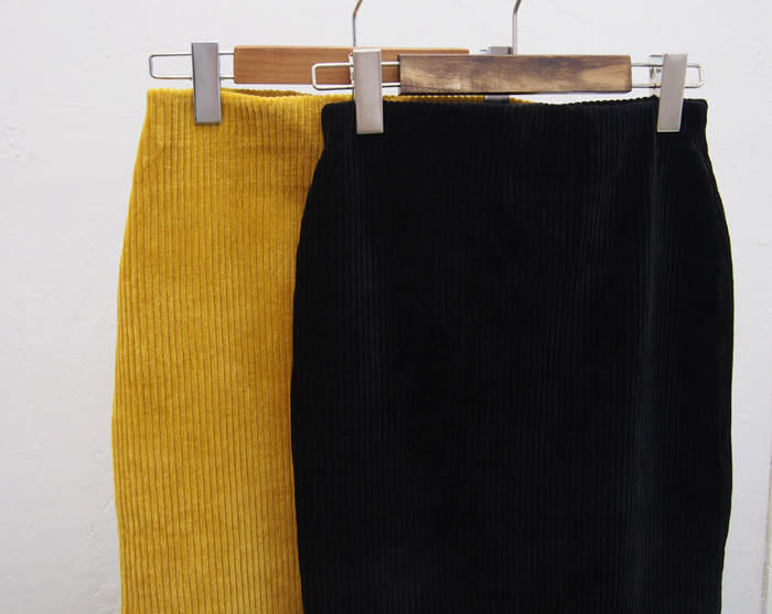 Goliath velvet waist banding long skirt H line chi