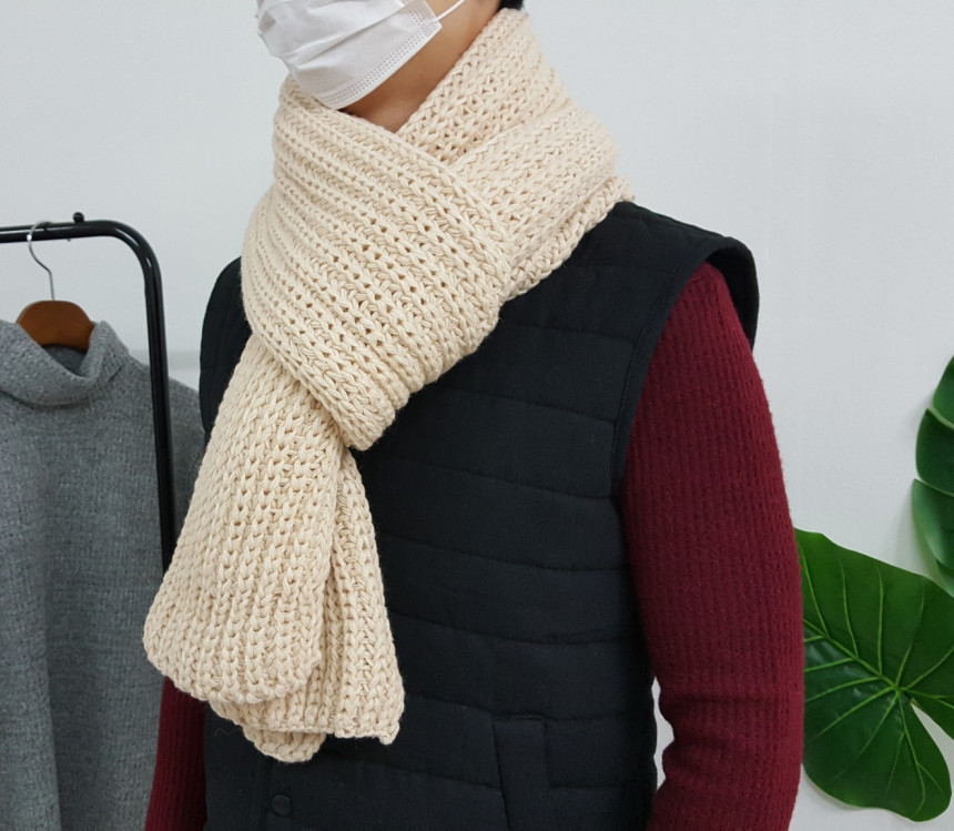 Couple knit scarf 6color Vivid color Basics Unique