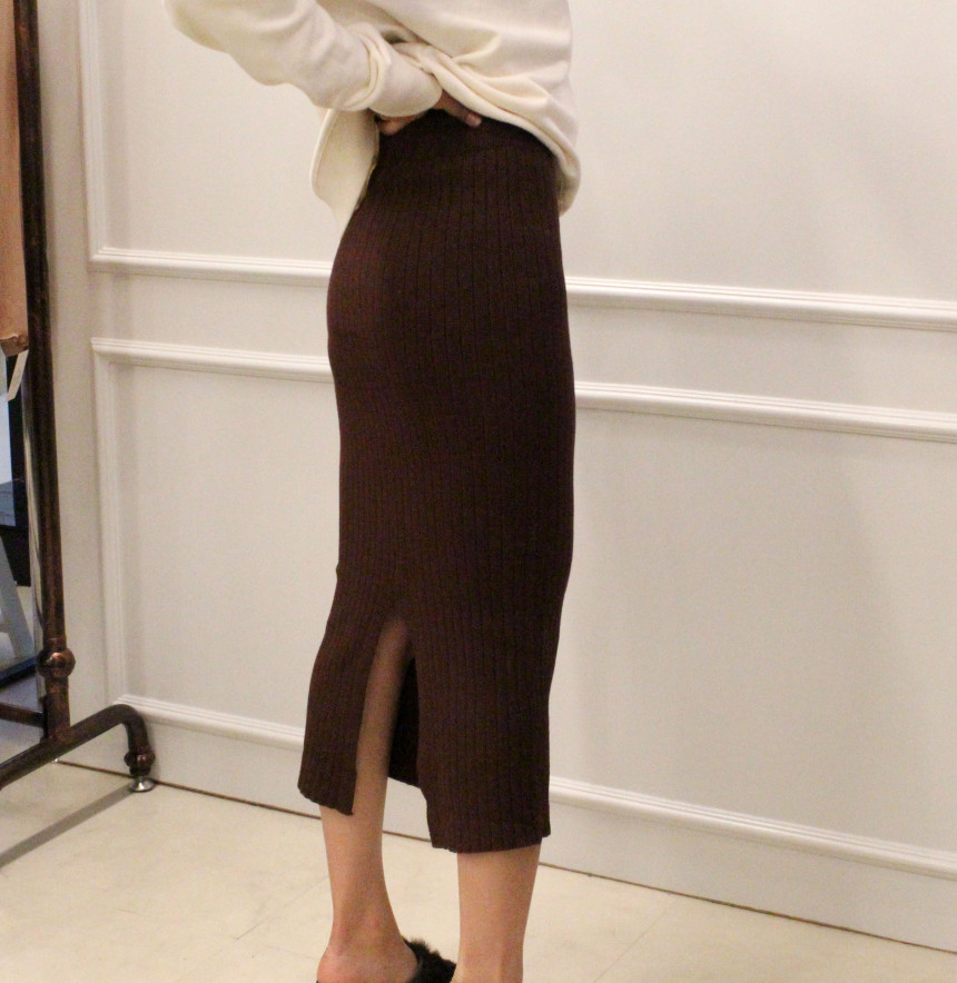 Free Shipping Long-sleeved knit skirt H. line Goli