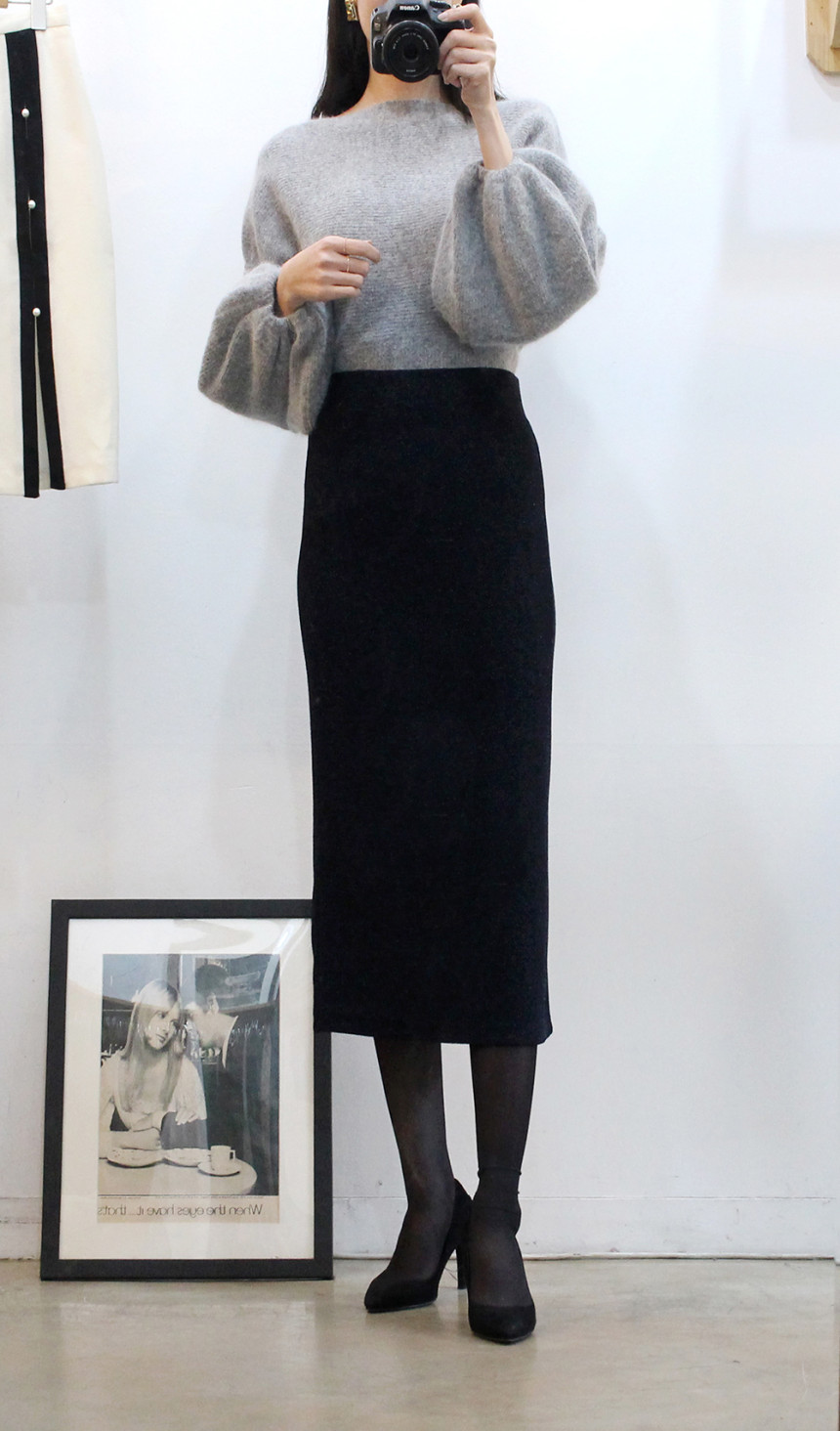 h line sparkling long skirt high waist year-end lo