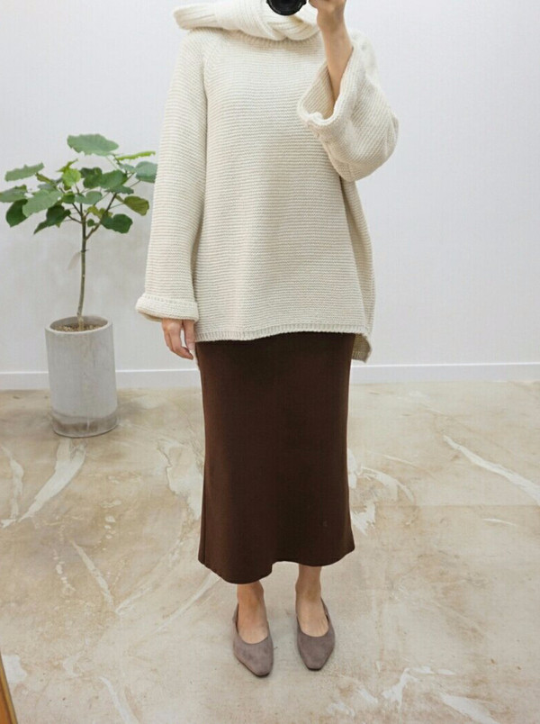 Tight Knit Long Skirt Skirt Fall Clear Slim 30s Wo