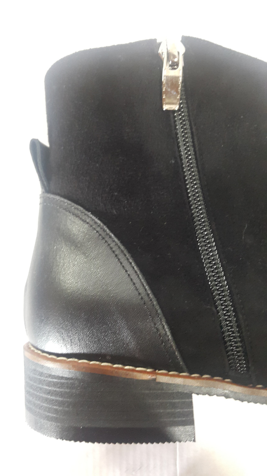 Buckle Ornament Suede Leather Combi Angle