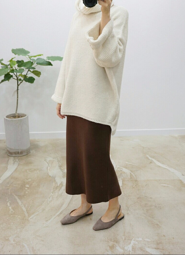 Tight Knit Long Skirt Skirt Fall Clear Slim 30s Wo