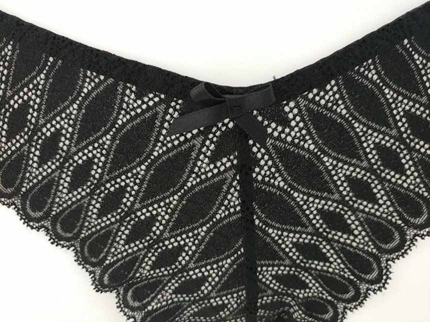 Women Underwear Venus Solv Black Clear Lace T Pant