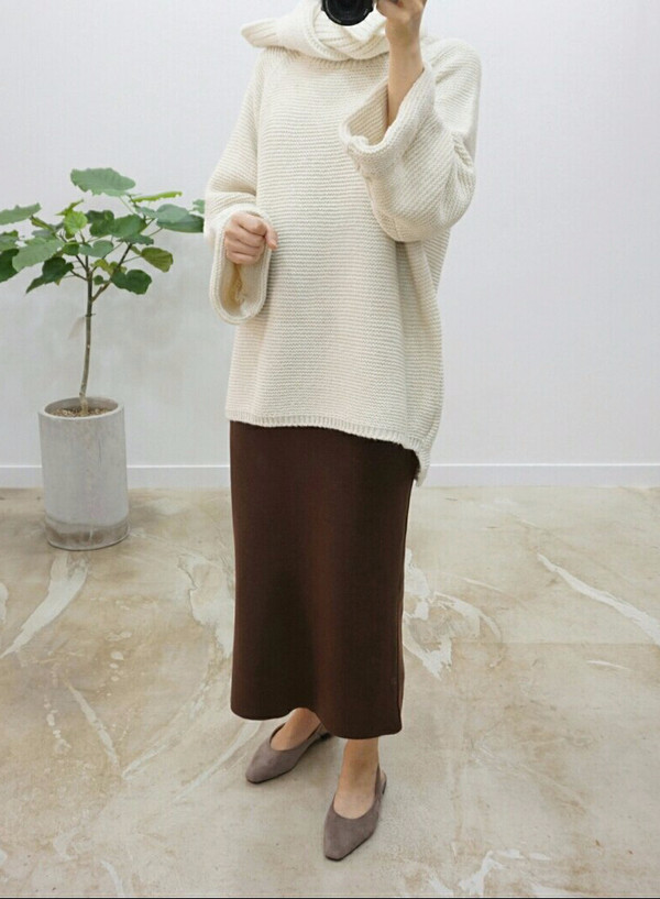 Tight Knit Long Skirt Skirt Fall Clear Slim 30s Wo