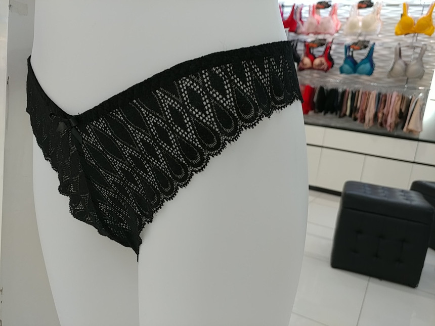 Women Underwear Venus Solv Black Clear Lace T Pant