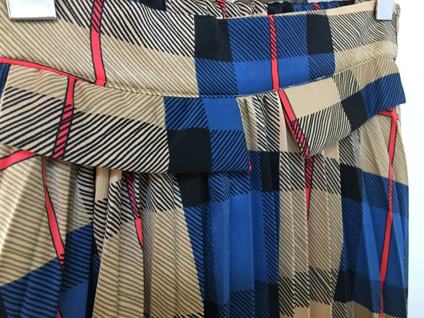 Milano Check Pleated Long Skirt 2COLOR Women's 