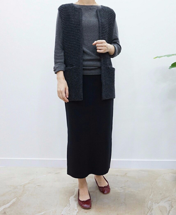 Tight Knit Long Skirt Skirt Fall Clear Slim 30s Wo