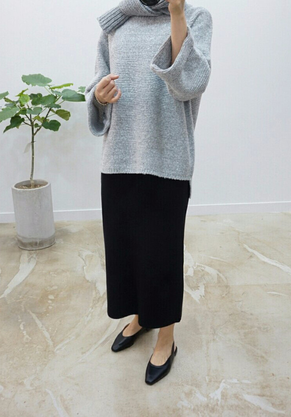 Tight Knit Long Skirt Skirt Fall Clear Slim 30s Wo