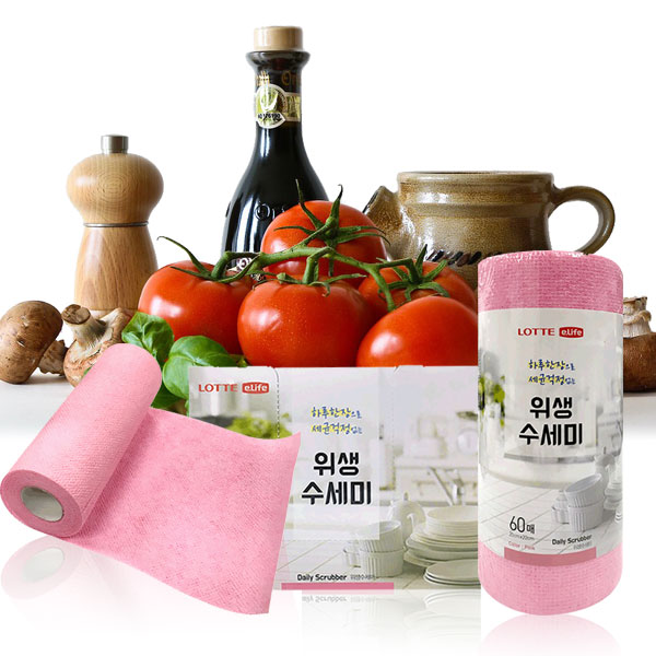 롯데이라이프 일회용 위생 수세미 시트형 30매 일회용행주 - 상세 이미지 4