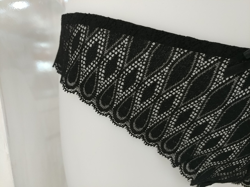 Women Underwear Venus Solv Black Clear Lace T Pant