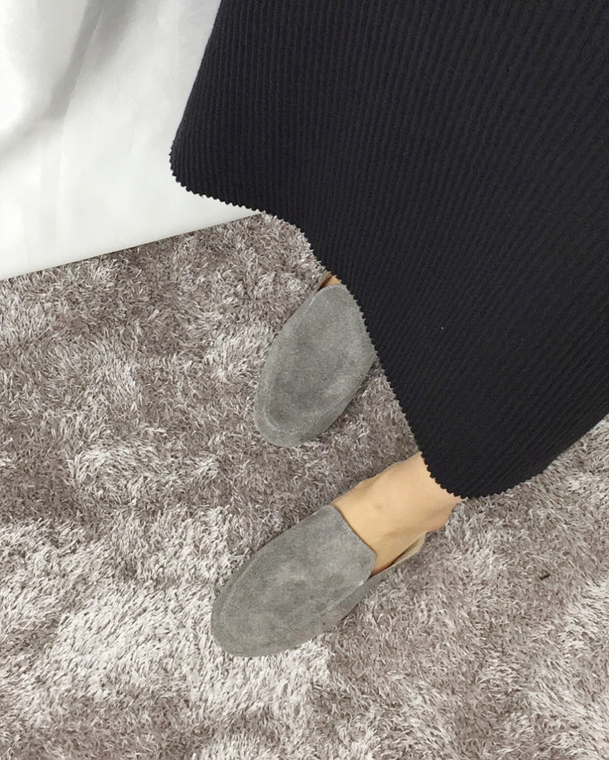 Knit Flare Long Skirt Winter Black Banding Autumn 