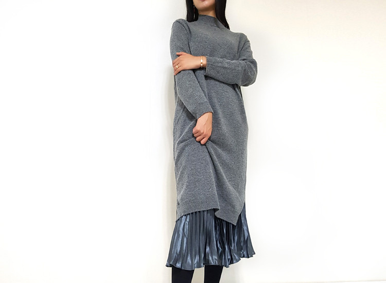 Metal pleated long skirt satin pleated free shippi