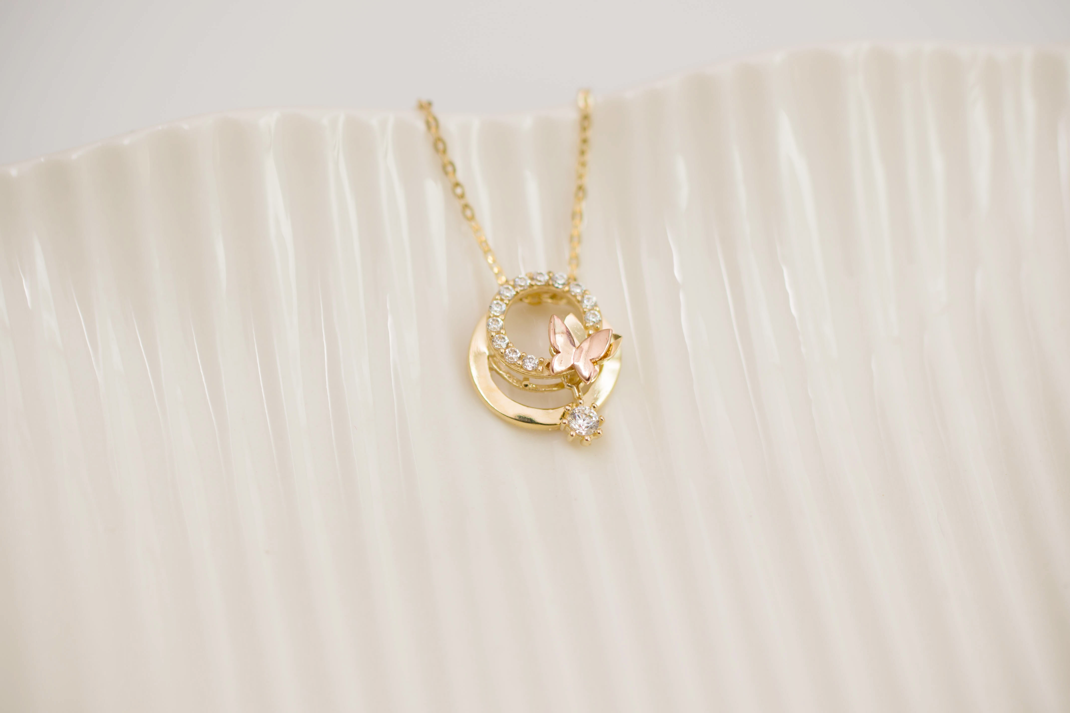 14k Do not Know Butterfly Necklace 14K Women's 