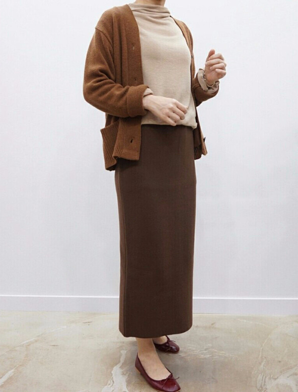 Tight Knit Long Skirt Skirt Fall Clear Slim 30s Wo