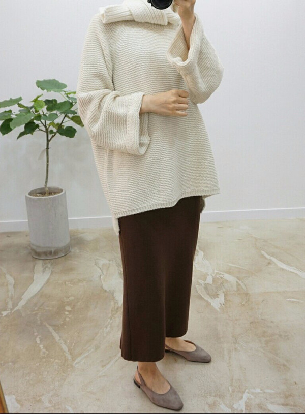 Tight Knit Long Skirt Skirt Fall Clear Slim 30s Wo