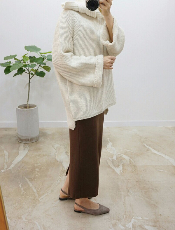 Tight Knit Long Skirt Skirt Fall Clear Slim 30s Wo