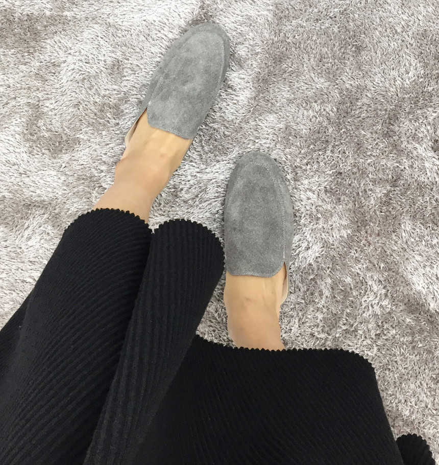 Knit Flare Long Skirt Winter Black Banding Autumn 