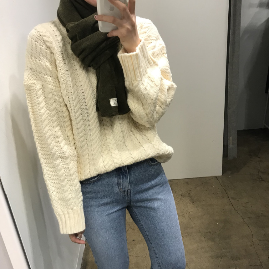 Wool Knit Muffler Women Men Unisex Basic Basic Win