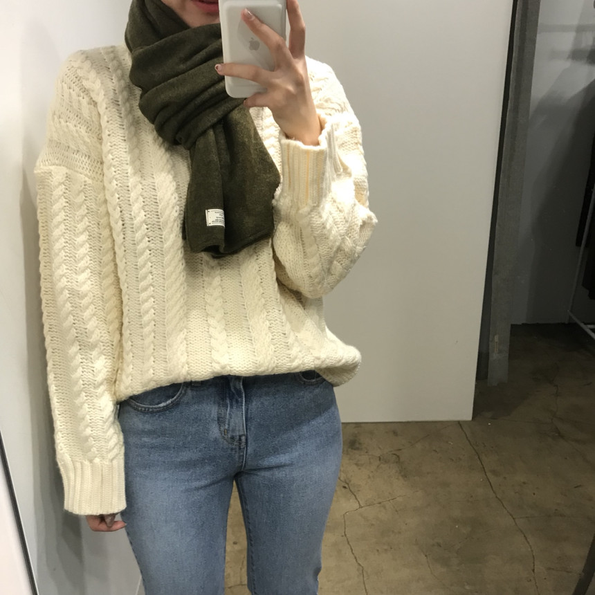 Wool Knit Muffler Women Men Unisex Basic Basic Win