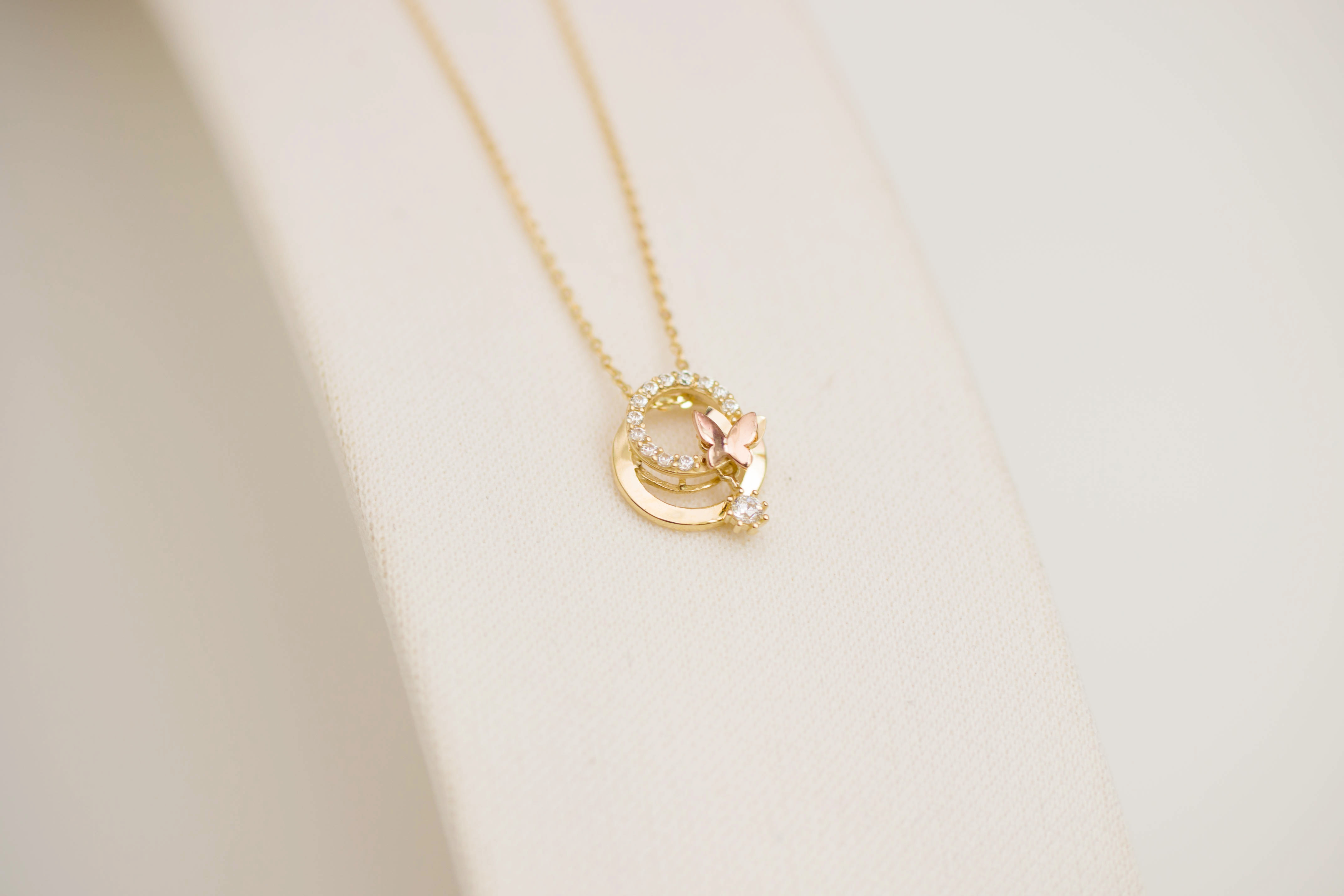 14k Do not Know Butterfly Necklace 14K Women's 