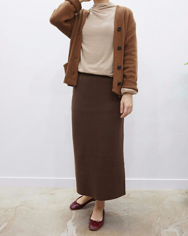 Tight Knit Long Skirt Skirt Fall Clear Slim 30s Wo