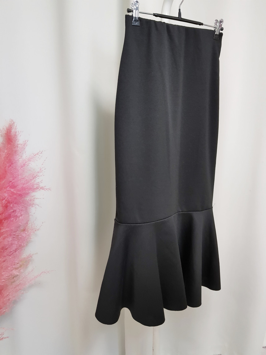 Mermaid Frill Brushed Long Skirt Bending