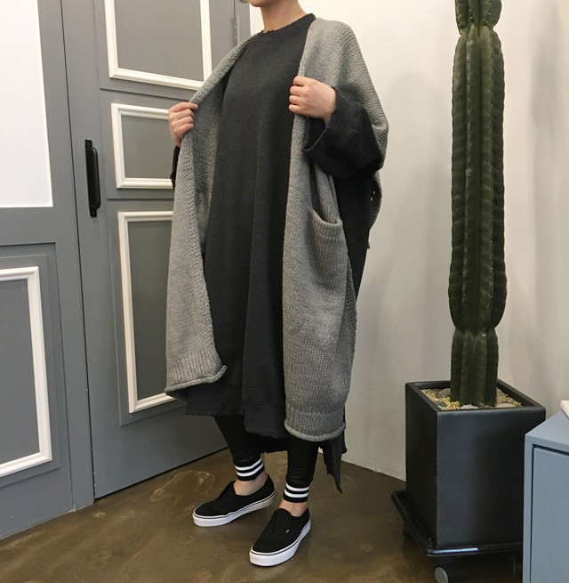 Knit Muffler Longhall Natural Coatable Natural Sha